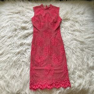 Pure Navy‎ Floral Lace Crochet Sheath Dress